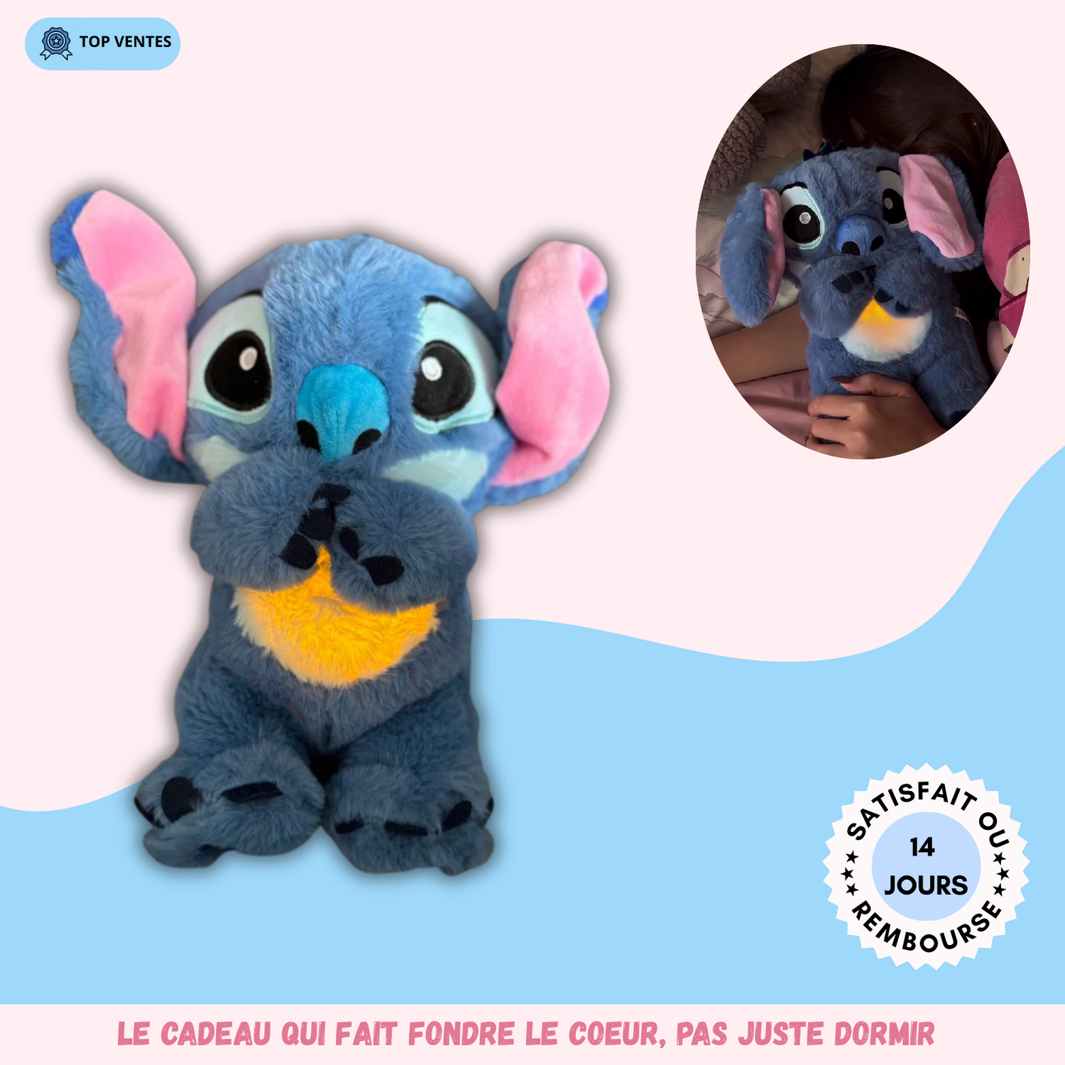 Peluche Stitch & Angel Respirante